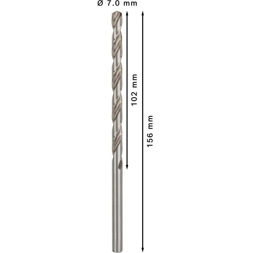 Broca helicoidal PRO Metal HSS-G larga, 7 x 102 x 156 mm, 5 unidades