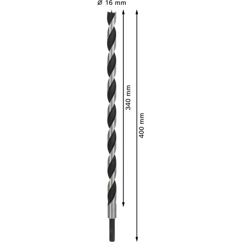 Broca para madera PRO Wood, 16 x 340 x 400 mm