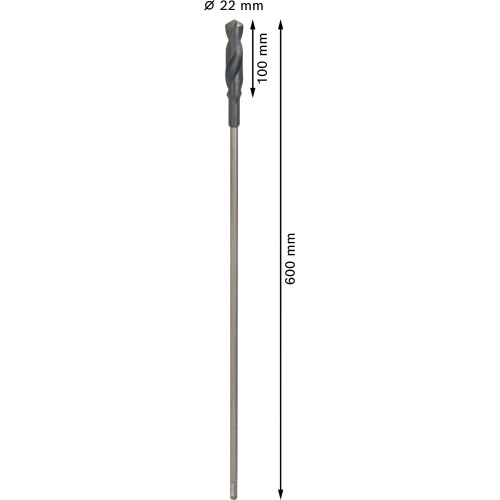 Broca de instalación PRO Wood HSS, 22 x 100 x 600 mm, SDS plus