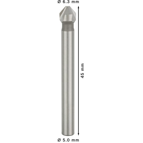 Broca avellanadora PRO Soft Metal HSS, 6,3 x 45 mm, M3