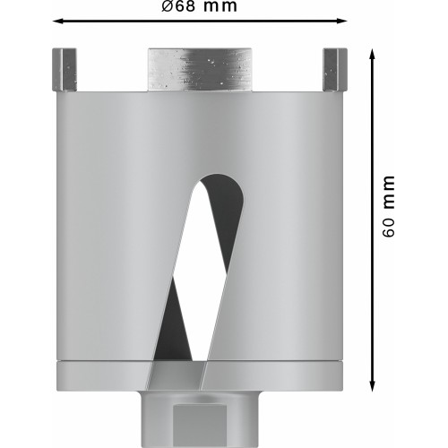 PRO Socket Core Cutter dry, 68 x 60 mm, rosca M16