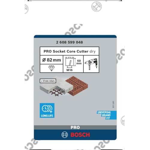 PRO Socket Core Cutter dry, 82 x 60 mm, rosca M16