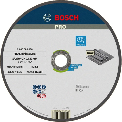 Disco de corte PRO Stainless Steel, 230 x 2 x 22,23 mm