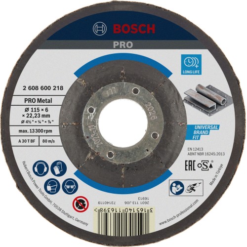 Disco de desbaste PRO Metal, 115 x 6 x 22,23 mm, oSa