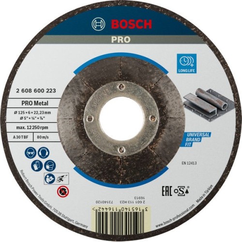 Disco de desbaste PRO Metal, 125 x 6 x 22,23 mm, oSa