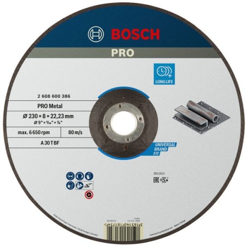 Disco de desbaste PRO Metal, 230 x 8 x 22,23 mm