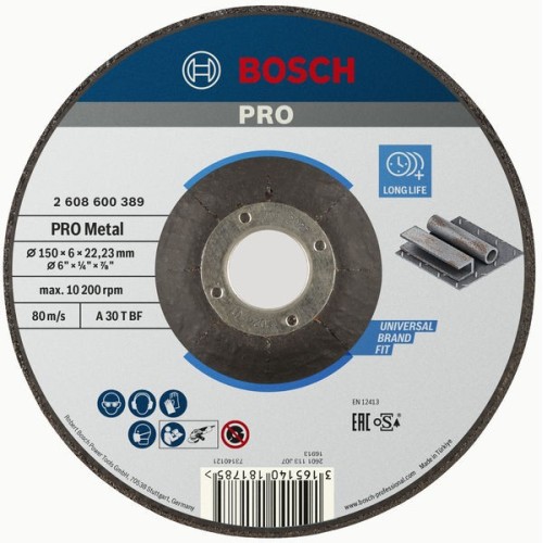 Disco de desbaste PRO Metal, 150 x 6 x 22,23 mm, oSa