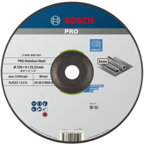 Disco de desbaste PRO Stainless Steel, 230 x 6 x 22,23 mm