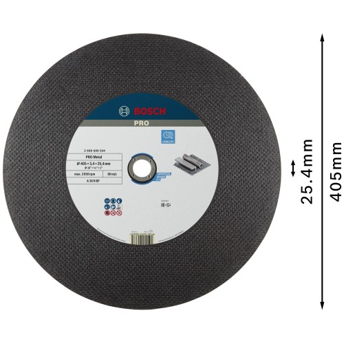 Disco de corte abrasivo PRO Metal, 400 x 3,2 x 25,4 mm
