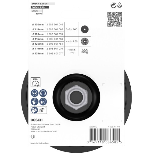 PRO Backing Pad, 115 mm, M14, con fijación de gancho y bucle