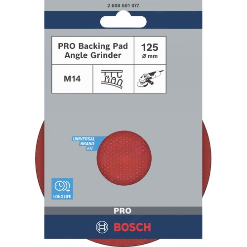 PRO Backing Pad, 125 mm, M14, con fijación de gancho y bucle