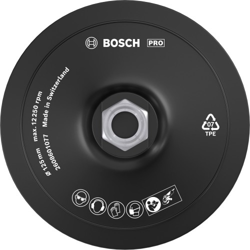 PRO Backing Pad, 125 mm, M14, con fijación de gancho y bucle
