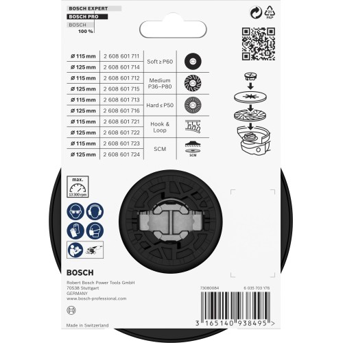 Plato de soporte duro PRO, 115 mm, X-Lock
