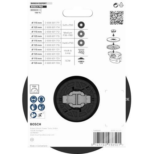 Plato de soporte blando PRO, 125 mm, X-Lock