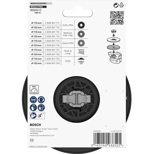 Plato de soporte duro PRO, 125 mm, X-Lock