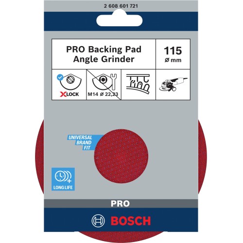 PRO Backing Pad X-Lock, 115 mm, con fijación de gancho y bucle