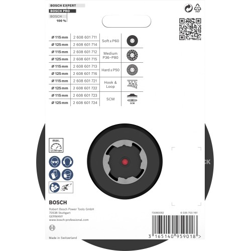 PRO Backing Pad X-Lock, 125 mm, con fijación de gancho y bucle