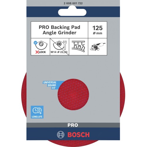 PRO Backing Pad X-Lock, 125 mm, con fijación de gancho y bucle