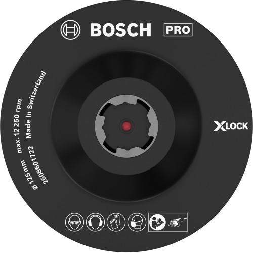 PRO Backing Pad X-Lock, 125 mm, con fijación de gancho y bucle