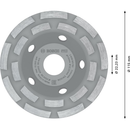 Vaso de desbaste PRO Concrete, 50 x 115 mm, 22,23 mm