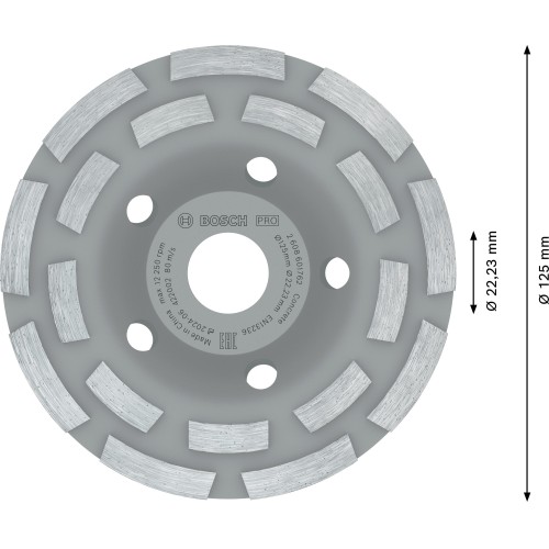 Vaso de desbaste PRO Concrete, 50 x 125 mm, 22,23 mm