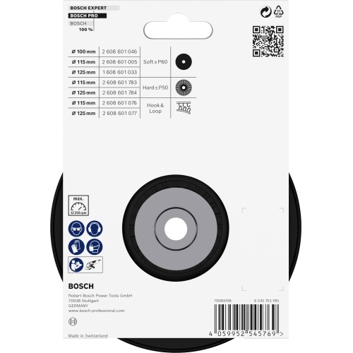 Plato de soporte duro PRO, 125 mm, M14
