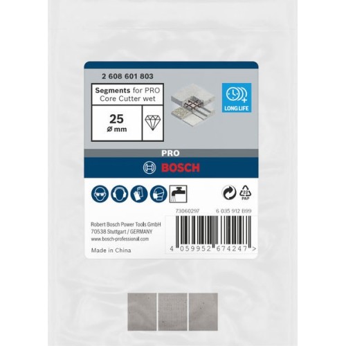 Segmentos para PRO Core Cutter wet, 25 mm, 1 1/4" UNC