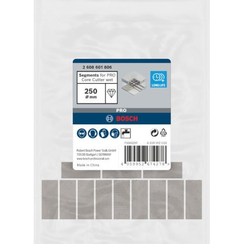 Segmentos para PRO Core Cutter wet, 250 mm, 1 1/4" UNC