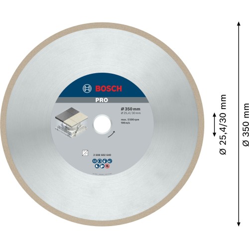 Disco de diamante PRO Ceramic, 350 x 30/25,4 mm