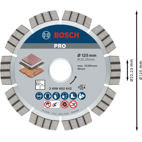 Disco de diamante PRO Stone, 125 x 22,23 x 2,2 mm