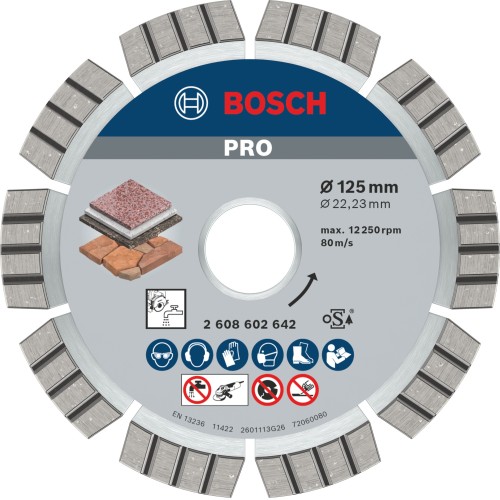 Disco de diamante PRO Stone, 125 x 22,23 x 2,2 mm