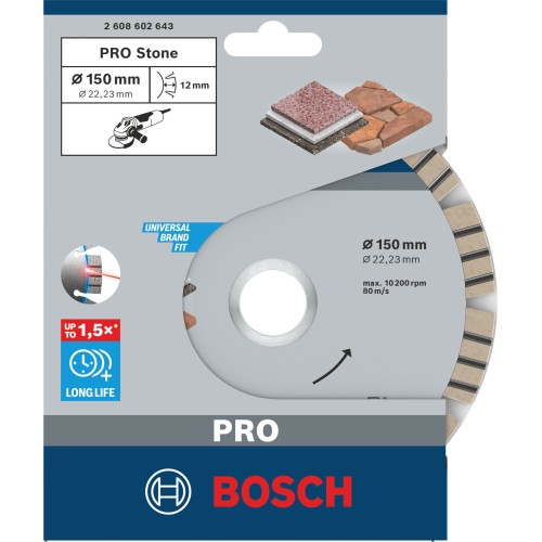 Disco de diamante PRO Stone, 150 x 22,23 mm