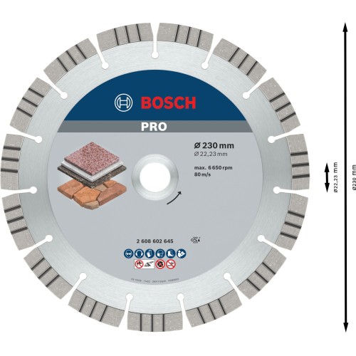 Disco de diamante PRO Stone, 230 x 22,23 mm