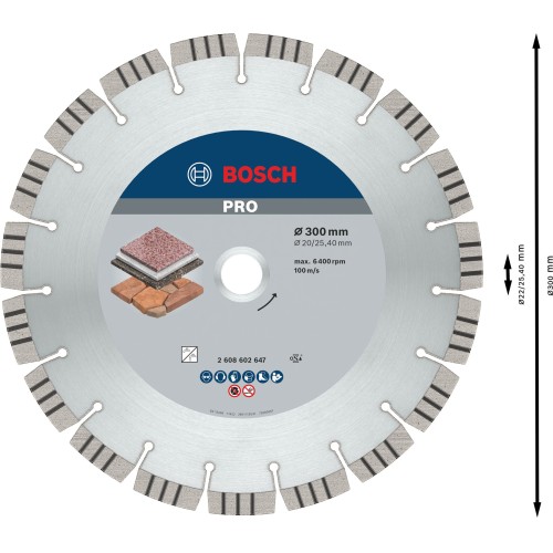Disco de diamante PRO Stone, 300 x 20/25,4 mm