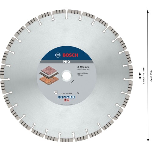 Disco de diamante PRO Stone, 400 x 20/25,4 mm