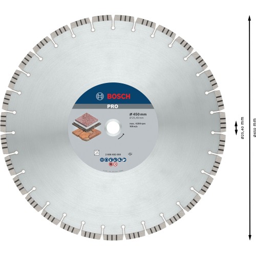 Disco de diamante PRO Stone, 450 x 25,4 mm