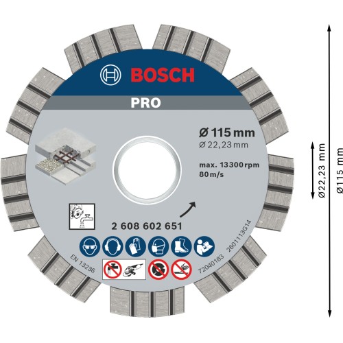Disco de diamante PRO Concrete, 115 x 22,23 mm