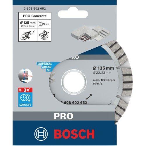 Disco de diamante PRO Concrete, 125 x 22,23 mm