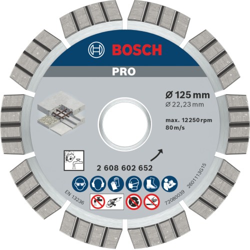 Disco de diamante PRO Concrete, 125 x 22,23 mm