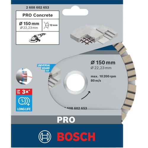 Disco de diamante PRO Concrete, 150 x 22,23 mm