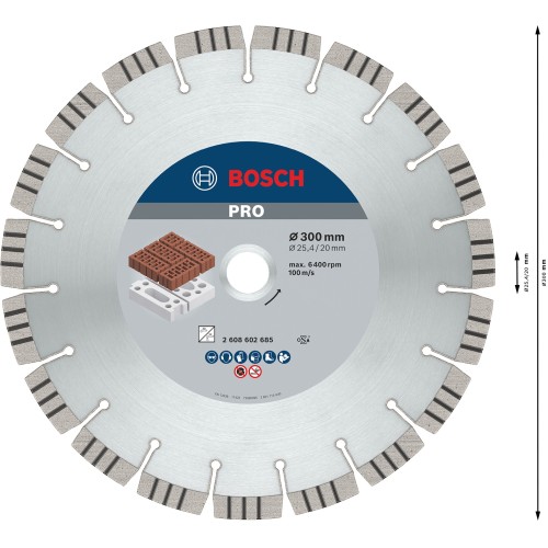 Disco de diamante PRO Abrasive, 300 x 20/25,4 mm