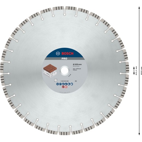Disco de diamante PRO Abrasive, 450 x 25,4 mm