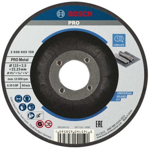 Disco de corte abrasivo PRO Metal, 115 x 2,5 x 22,23 mm