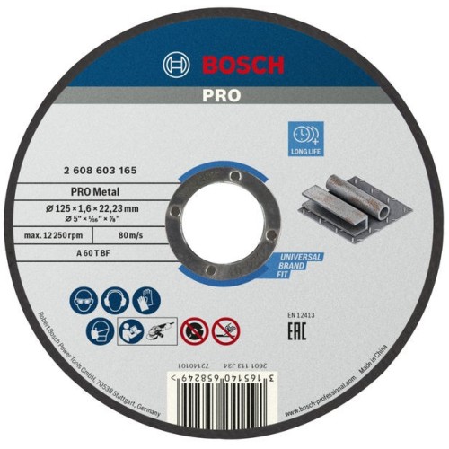 Disco de corte abrasivo PRO Metal, 125 x 1,6 x 22,23 mm