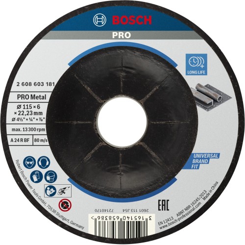 Disco de desbaste PRO Metal, 115 x 6 x 22,23 mm