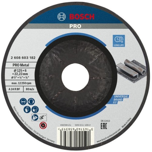 Disco de desbaste PRO Metal, 125 x 6 x 22,23 mm
