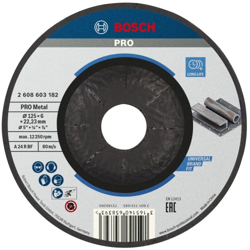 Disco de desbaste PRO Metal, 125 x 6 x 22,23 mm