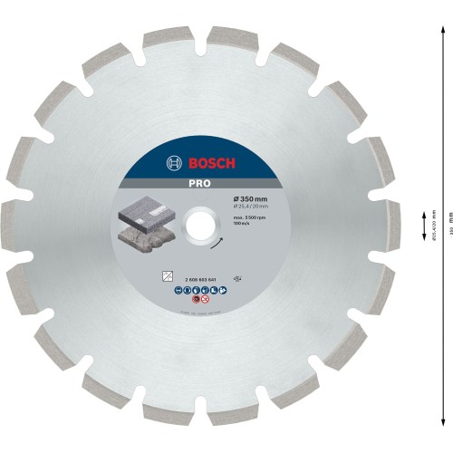 Disco de diamante PRO Asphalt, 350 x 20/25,4 mm