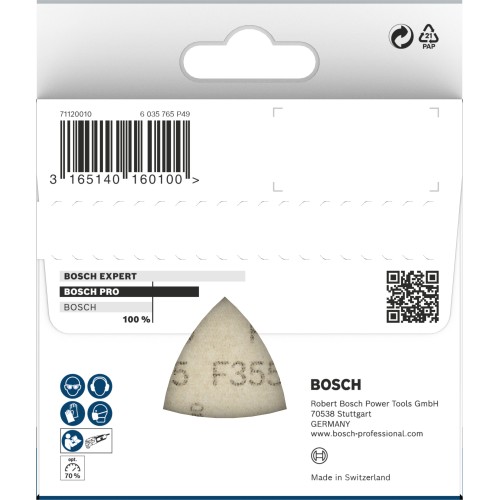 Hoja de lija PRO F355, 93 mm, G80, 5 unidades