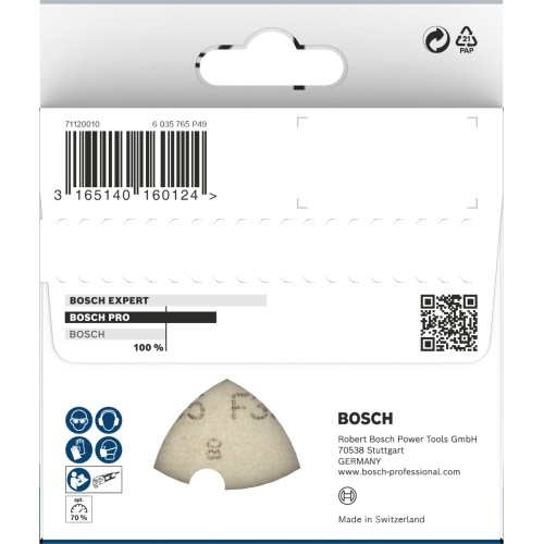 Hoja de lija PRO F355, 93 mm, G120, 5 unidades